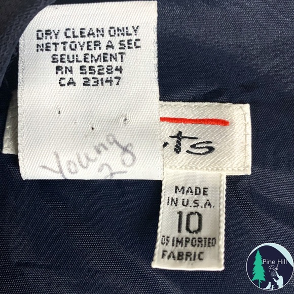 Vintage Talbots Sleeveless Suit Top Blouse Womens 10 Navy Blue Button Back Lined - Picture 6 of 9